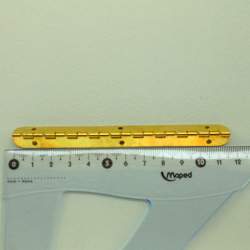 Петля рояльная 115*15 мм полуоборотная золото